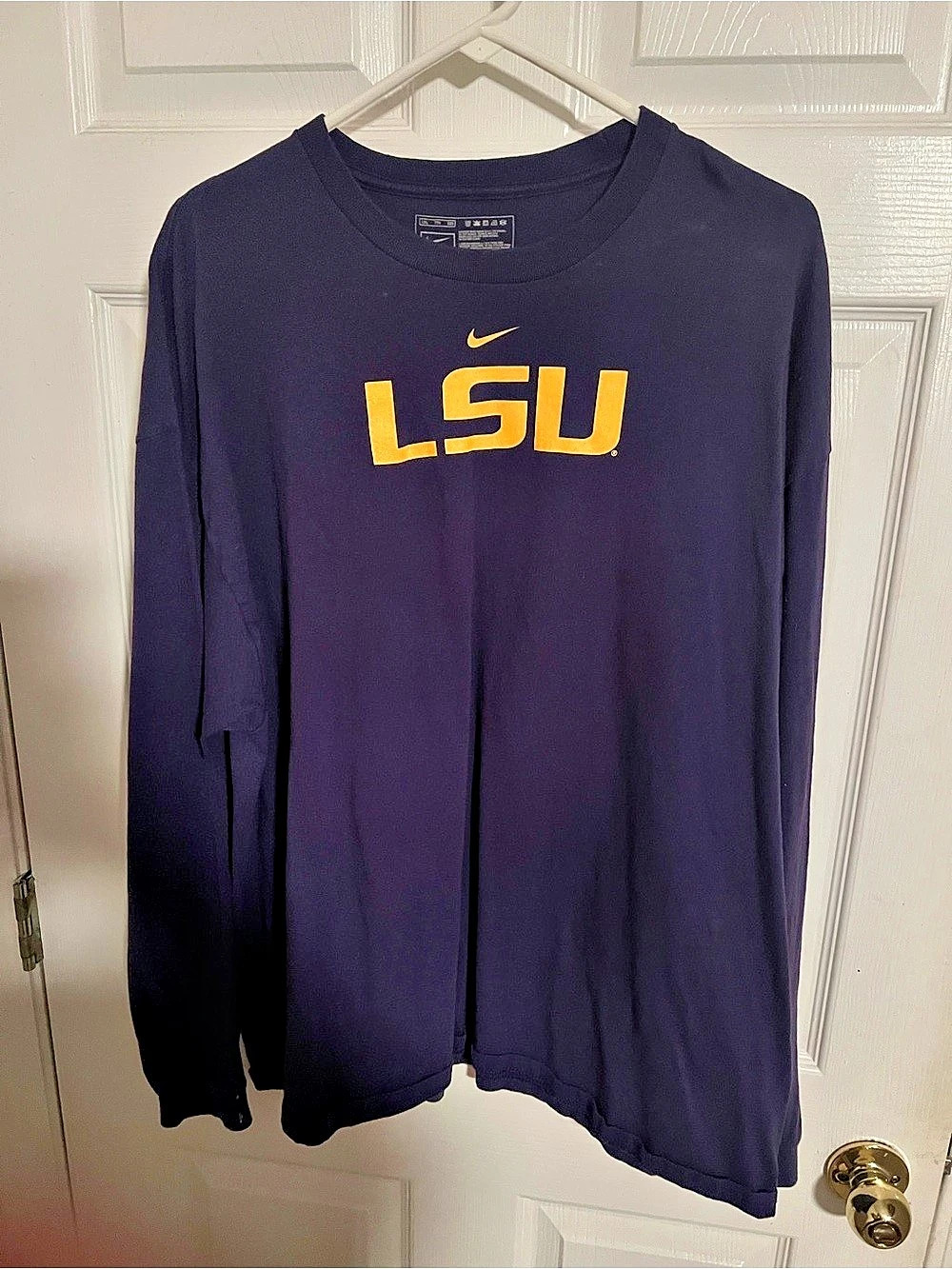 Nike Team LSU Long Sleeve Tee Purple XXL